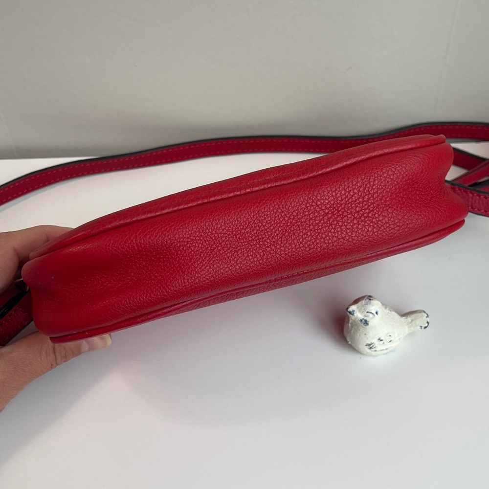 Banana Republic Red Genuine Leather Double Entry Crossbody Bag - Picture 7 of 16